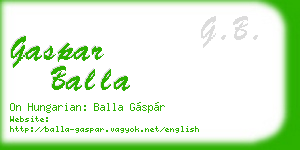 gaspar balla business card